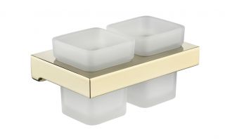 Настенный стакан двойной Grocenberg AC0022 (Золото глянец)